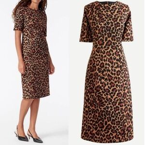 J. Crew Leopard Print Midi Dress